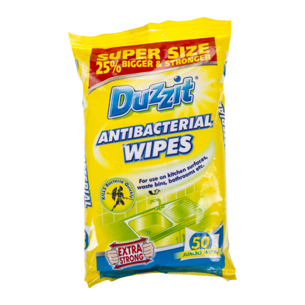 Pack of 50 Duzzit Anti-Bacterial Wipes